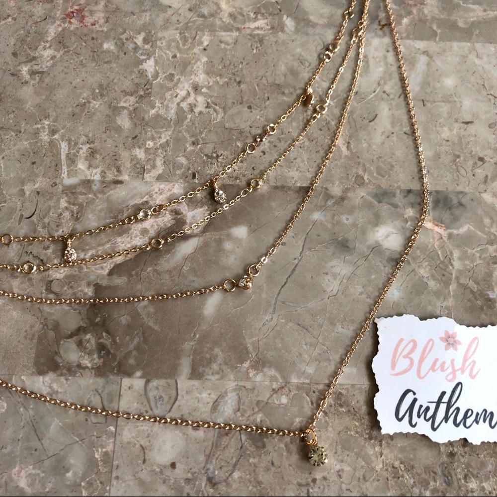 3/$25 cz 4 layer water drop necklace - Picture 4 of 5